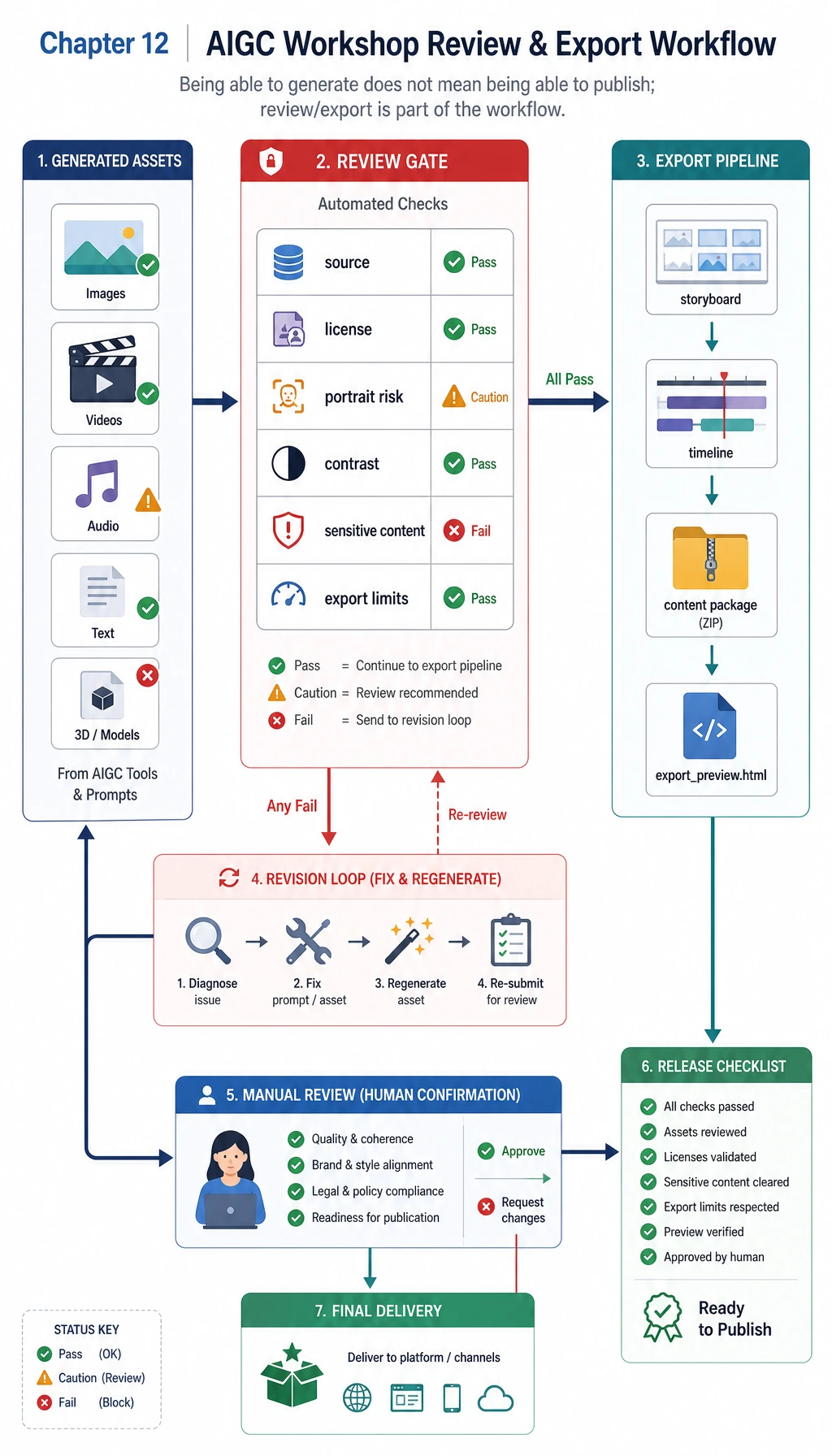 Review and export workflow map