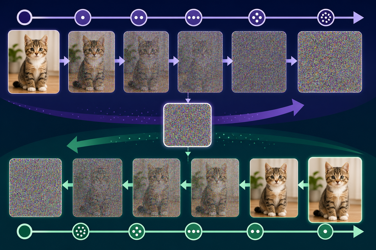 扩散模型加噪去噪图