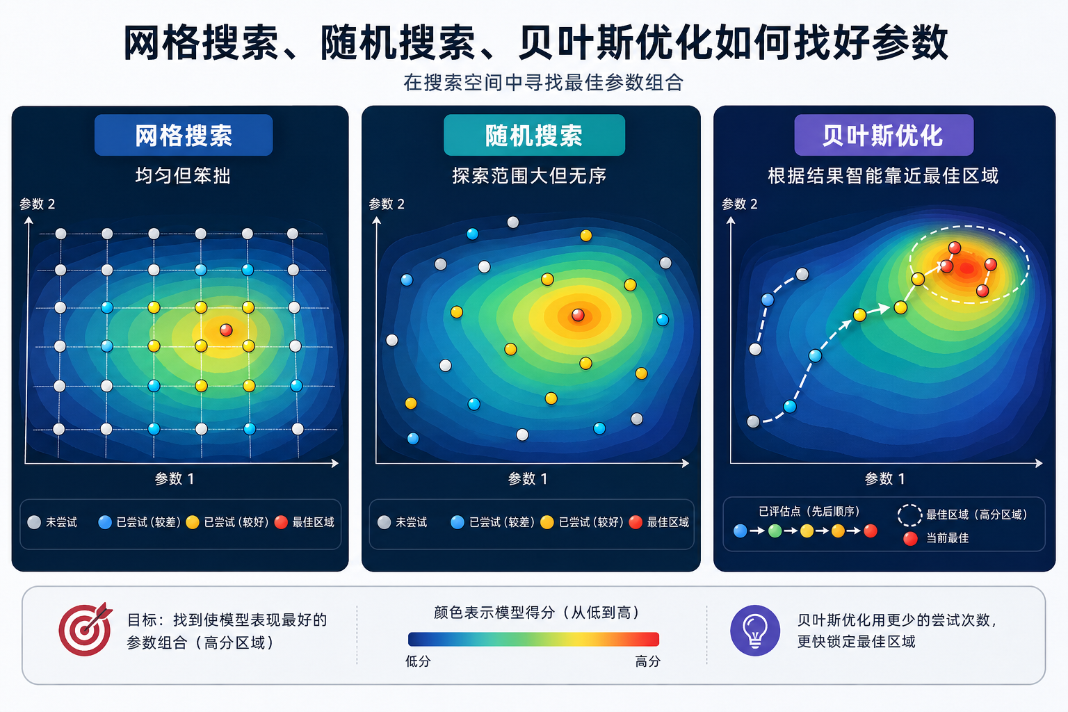 超参数搜索方法对比图