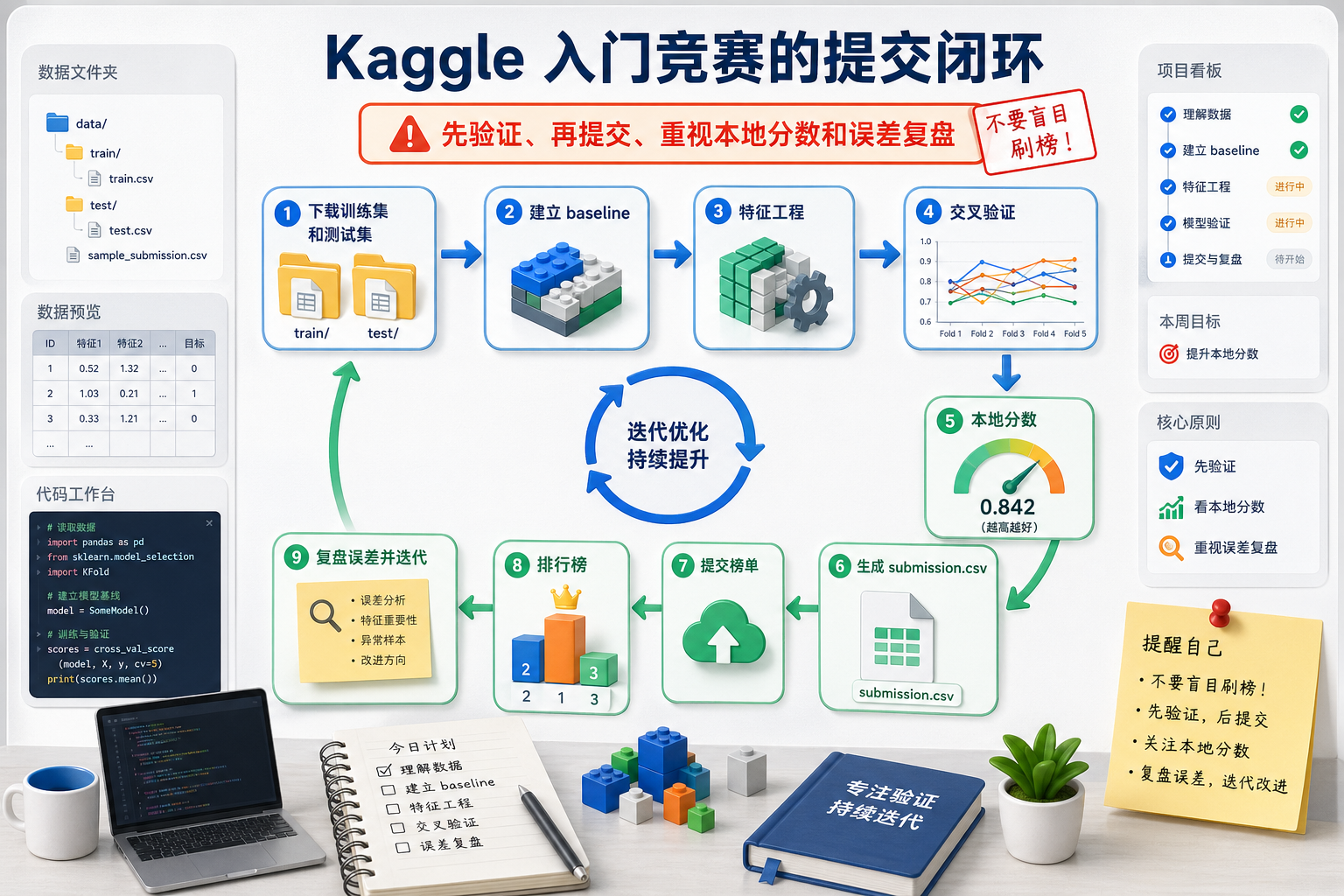 Kaggle 竞赛提交闭环图