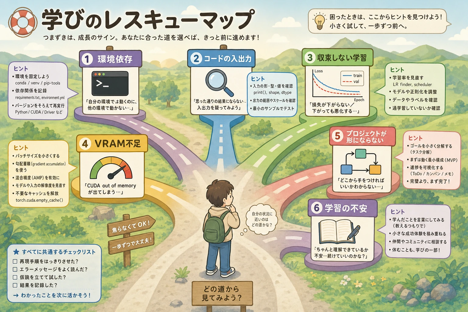 学習の詰まりを切り分けるマップ