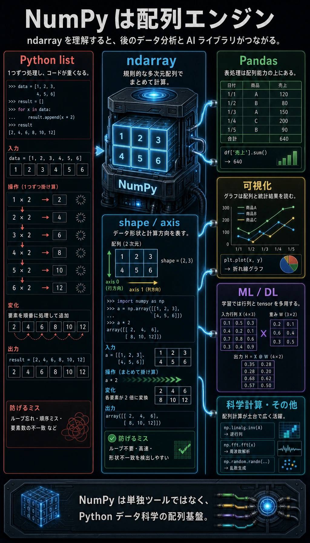 NumPy 科学計算エンジン図