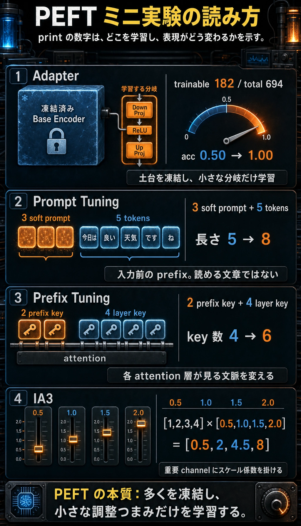 PEFT ミニ実験の結果図