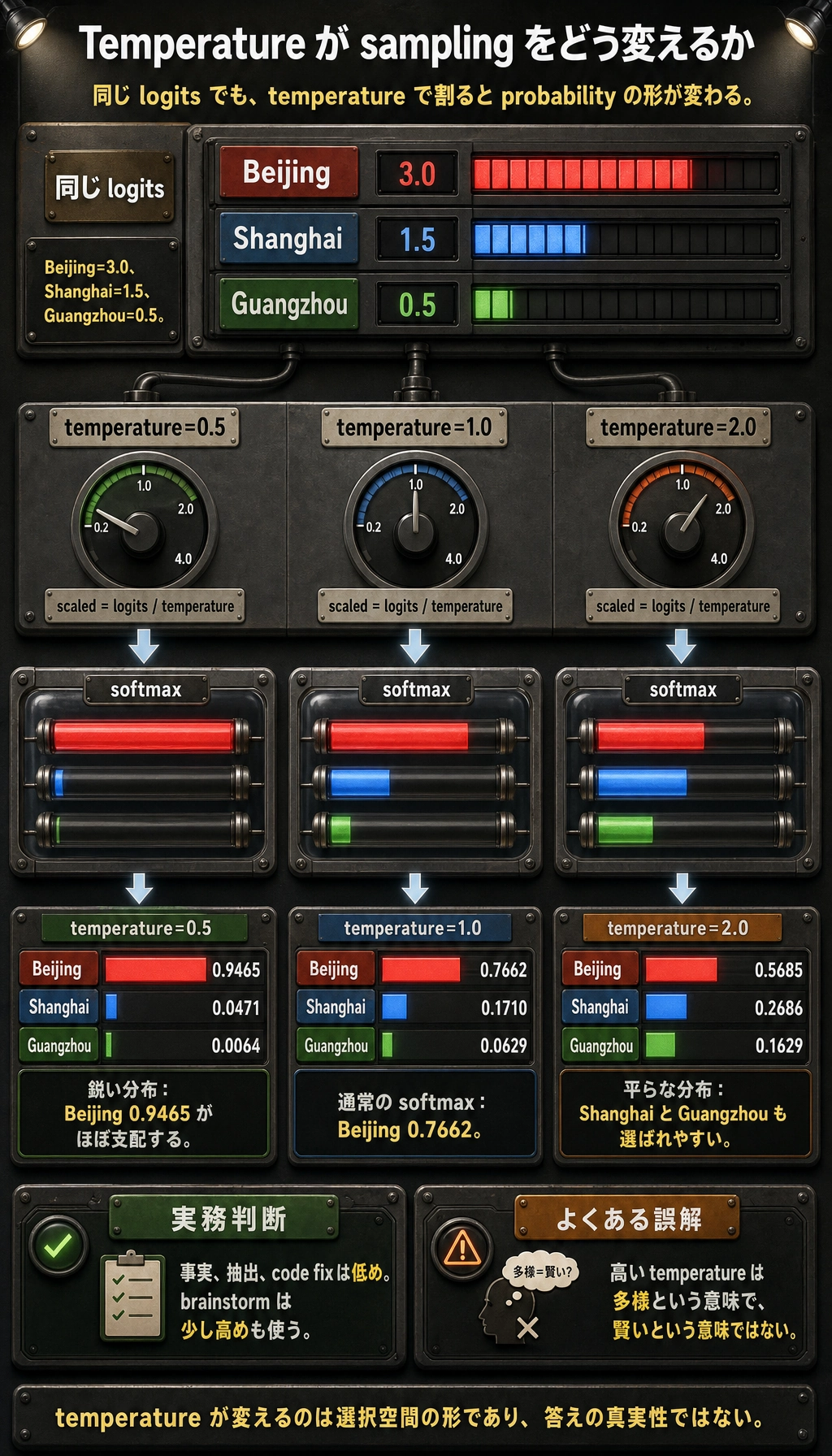 Temperature sampling の実行結果図