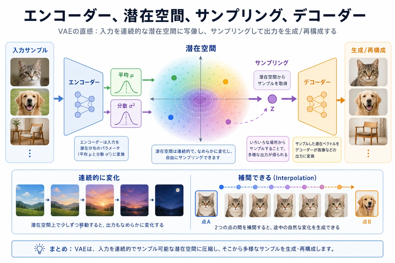 VAE latent space generation flowchart
