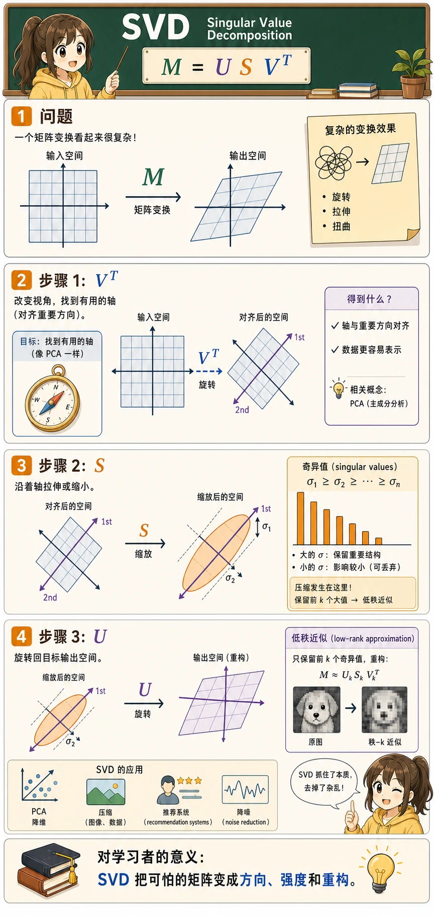 SVD 直觉:方向、强弱和重构