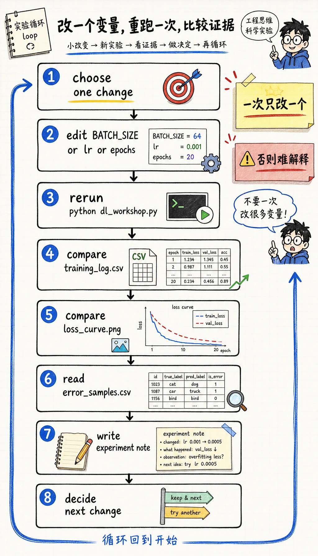 PyTorch 小步重跑实验闭环