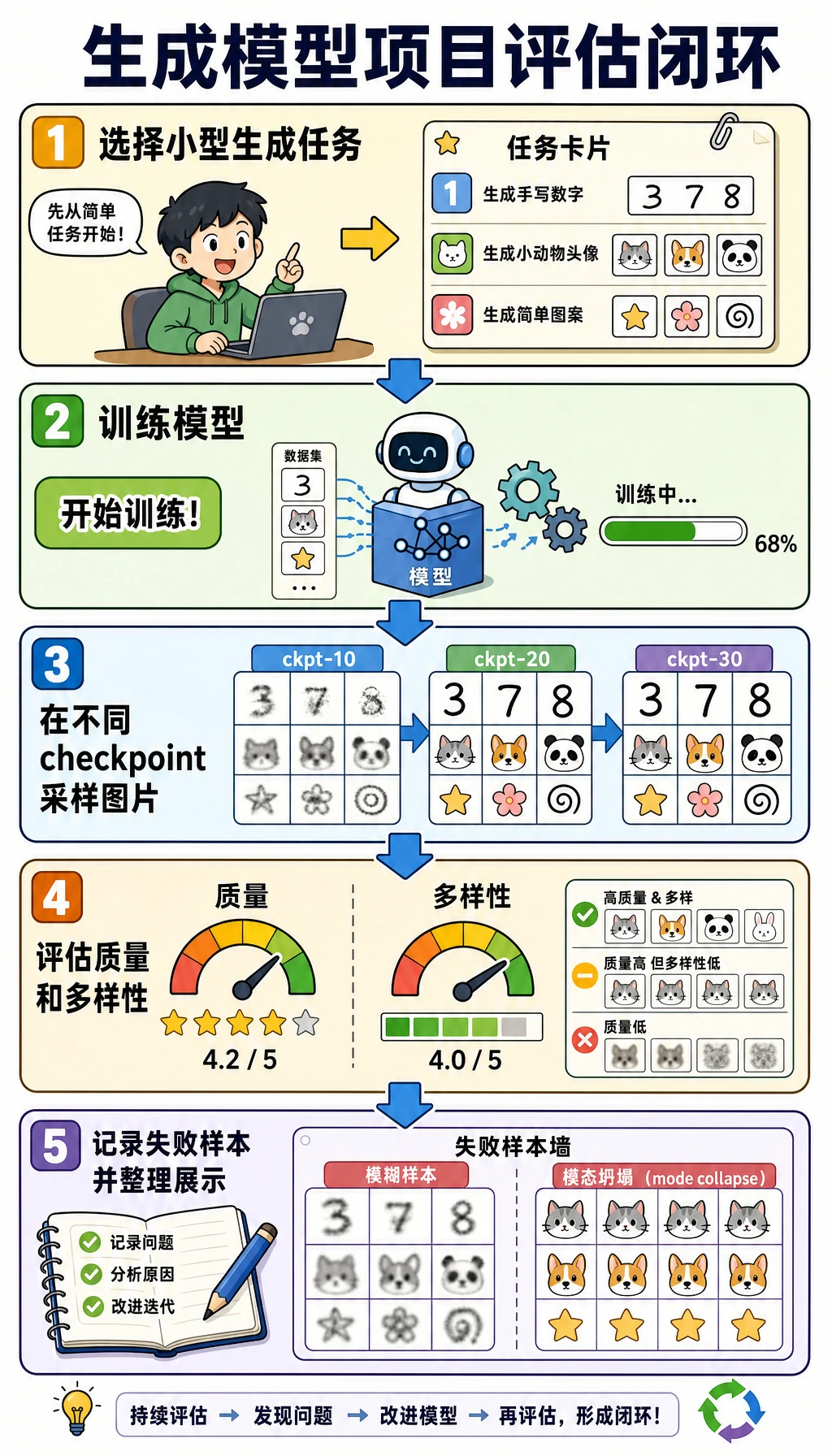 生成模型项目评估闭环图
