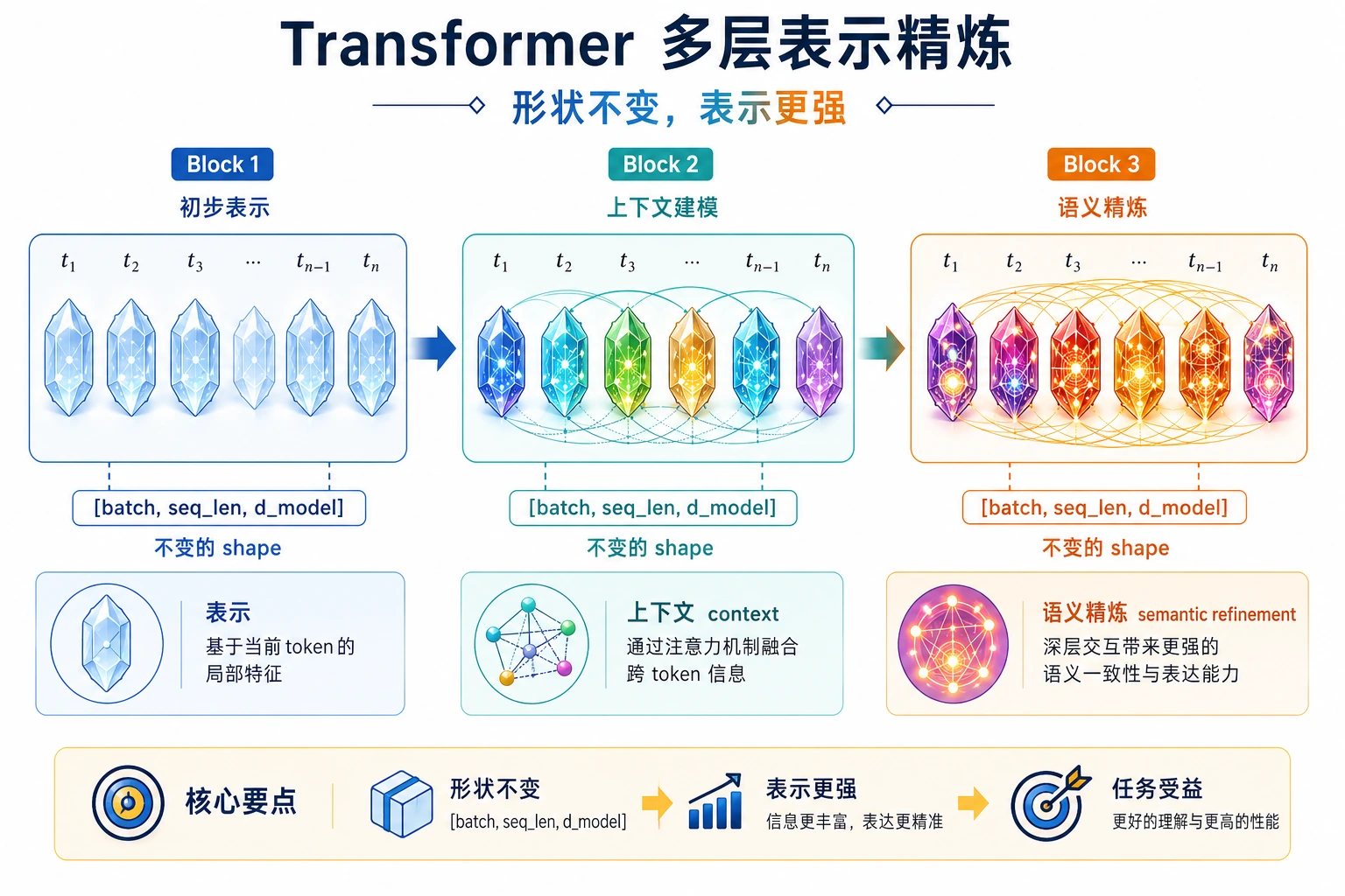 Transformer 层间表示逐步精炼图