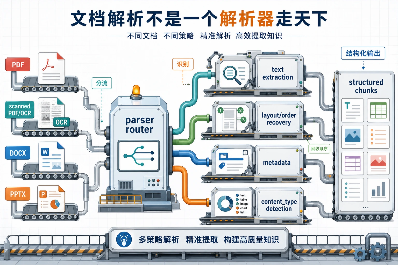 PDF Word PPT 文档解析路由图