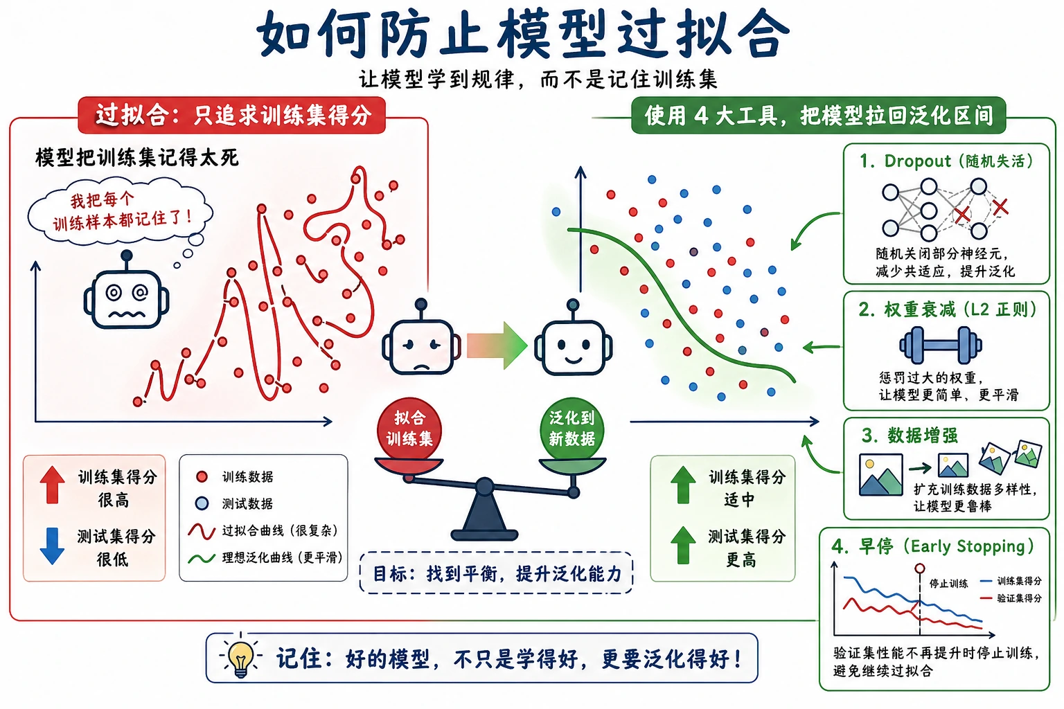 正则化控制过拟合图